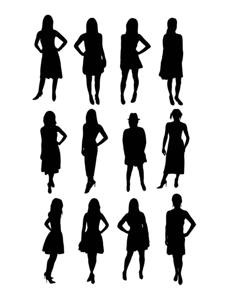 Silhouettes modèle beauté — Image vectorielle