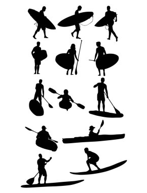 Sörf ve Kano Silhouettes