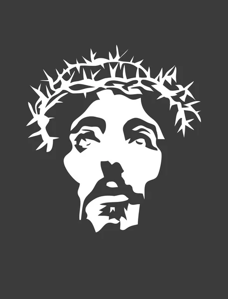 Jesus Face Silhouette — Stock Vector