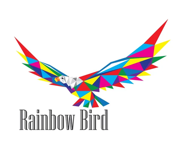 Rainbow Bird Flying, logo design — Stock Vector