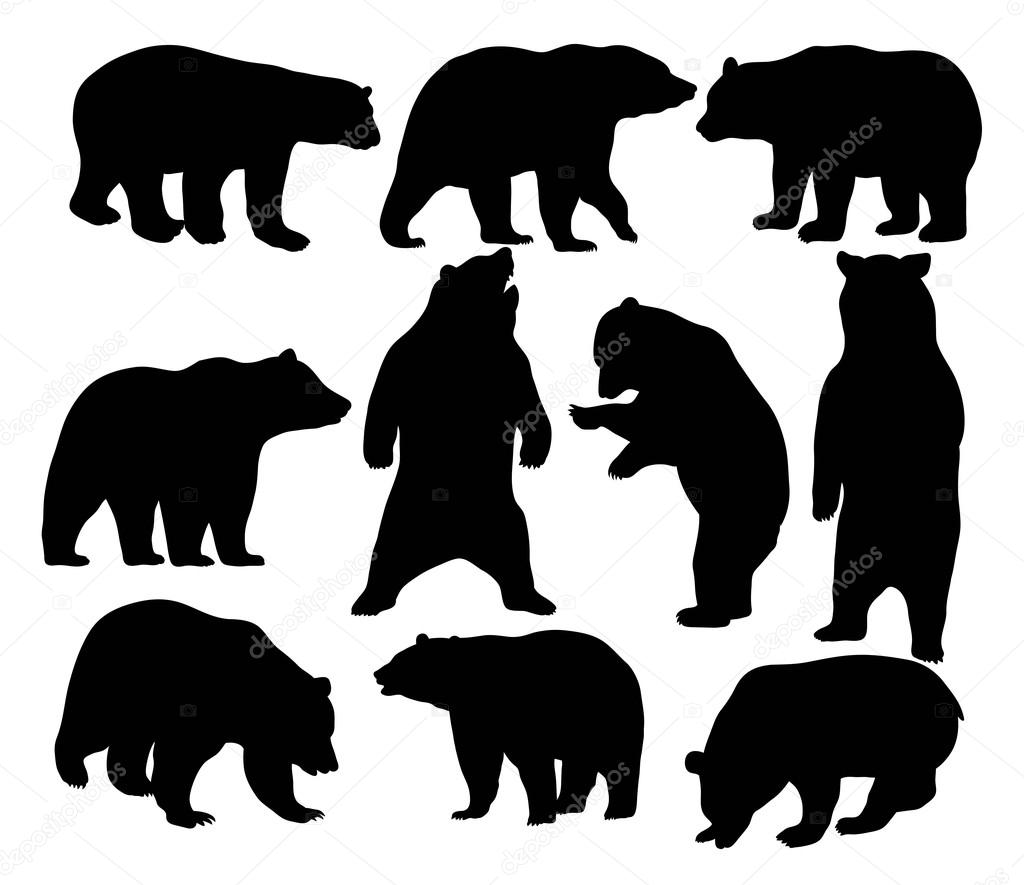 Near Aggressive Animal Silhouettes, art vector design