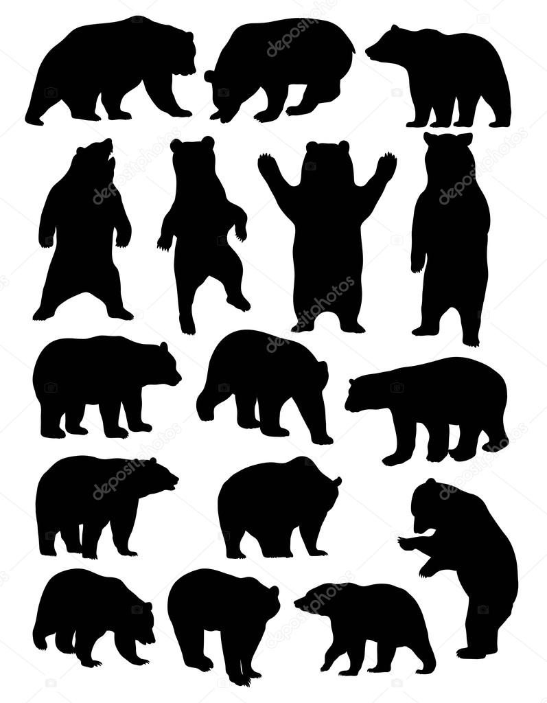 Bear Wildlife Silhouette, art vector design