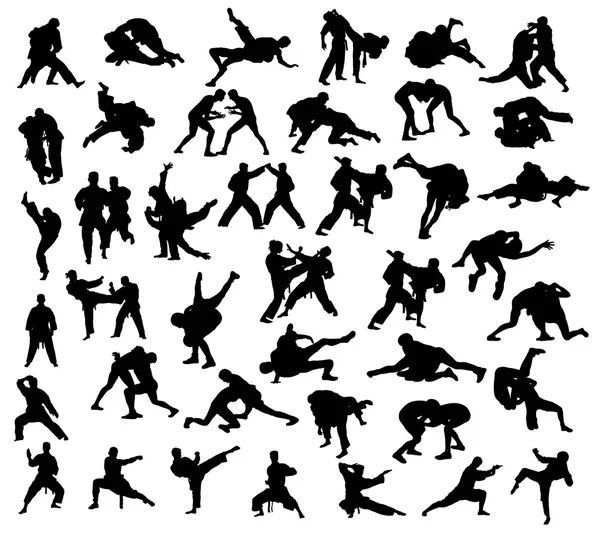 Silhouette of martial arts competition Royalty Free Stock Illustrations