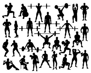 Güç kaldırma Silhouettes