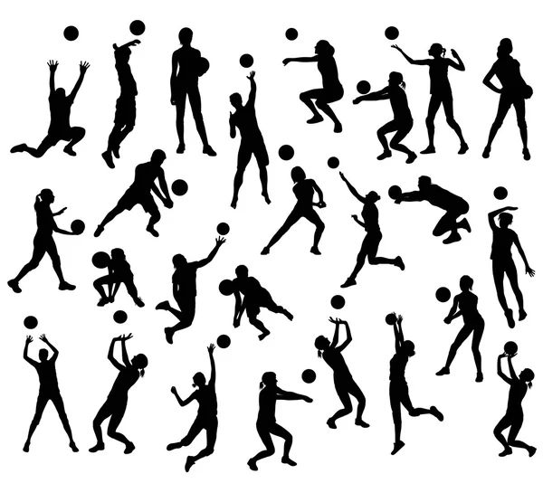 Volleyball Sport Silhouettes — Stock Vector