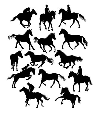 Atlı spor Silhouettes