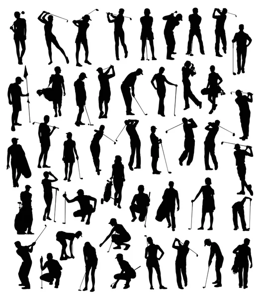 Golf oyuncu Set siluetleri