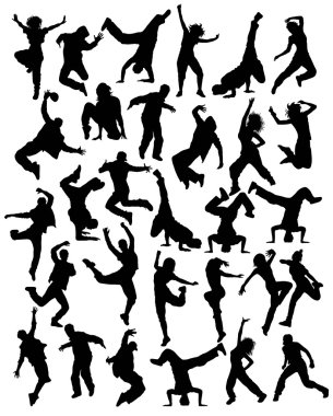 Modern dansçı Silhouettes