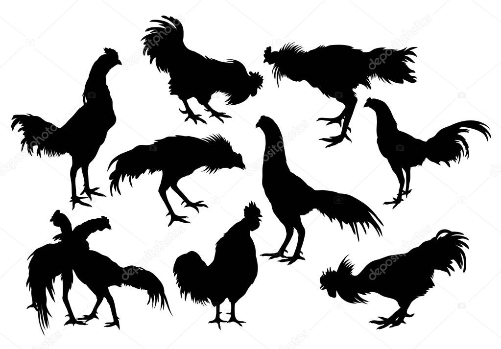 Rooster Art Silhouettes Stock Vector Image by ©sumbajimartinus #124784574