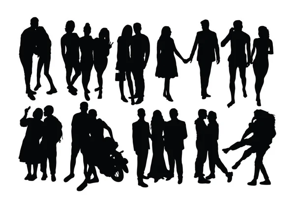 Happy People Activité Silhouettes Design Vectoriel Art — Image vectorielle