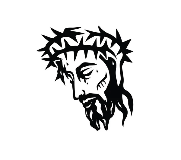 Jesus Gesicht Silhouette Kunst Vektor Design — Stockvektor