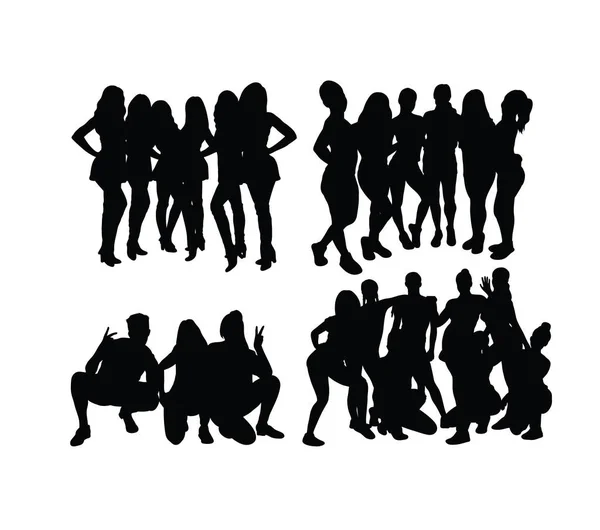 People Activity Silhouettes Art Vector Design — Stock Vector