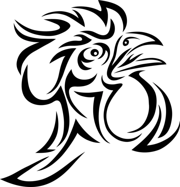 Cabeza de gallo tribal — Vector de stock