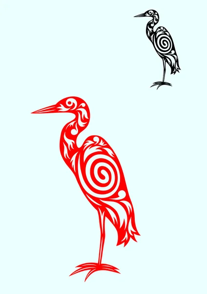 Zilverreiger heron decoratie — Stockvector