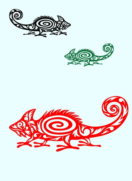 Chameleon tribal — Stockový vektor