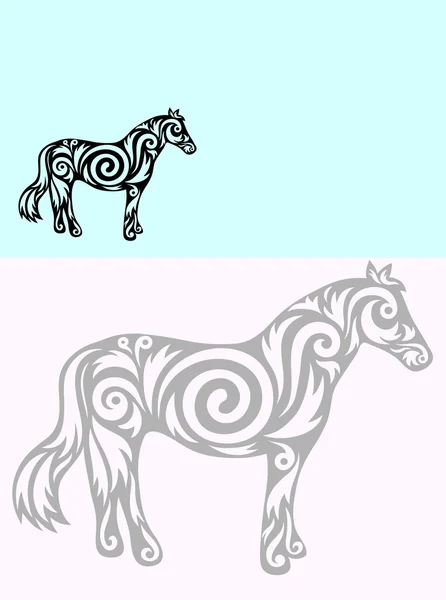 Caballo decorativo — Vector de stock