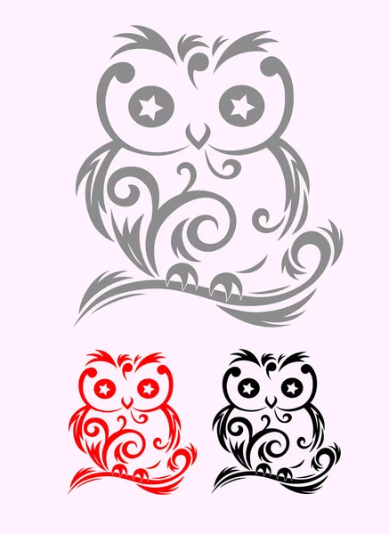 Owl decoration — Stock Vector