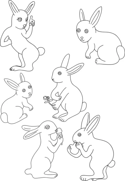 Rabbit set — Stock Vector