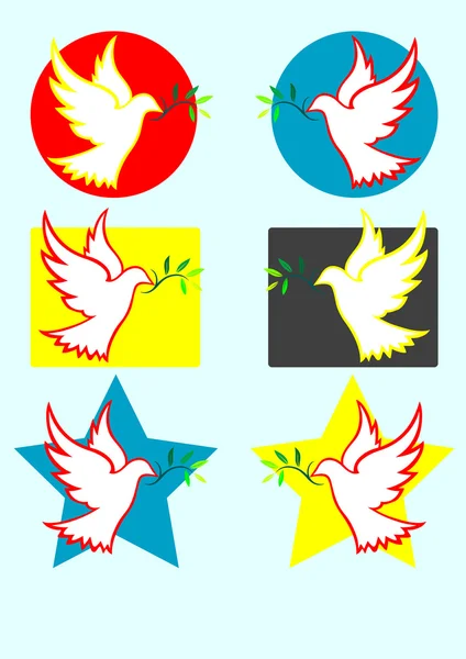 Barış dizi güvercin — Stok Vektör