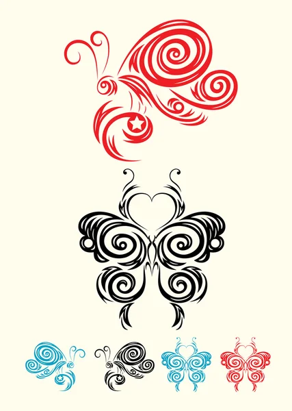 Decoración mariposa — Vector de stock