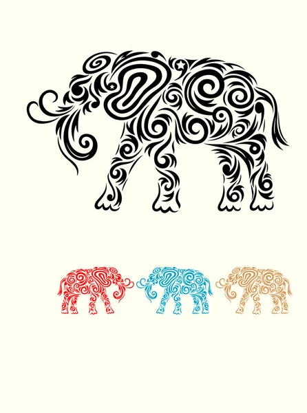 Ornamento de elefante — Vetor de Stock