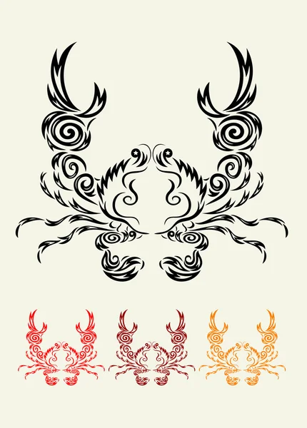 Decoración de adornos de cangrejo — Vector de stock