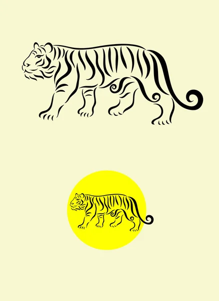 Tigris törzsi tetoválás — Stock Vector