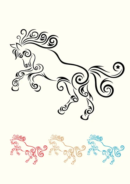 Caballo ornamental — Vector de stock