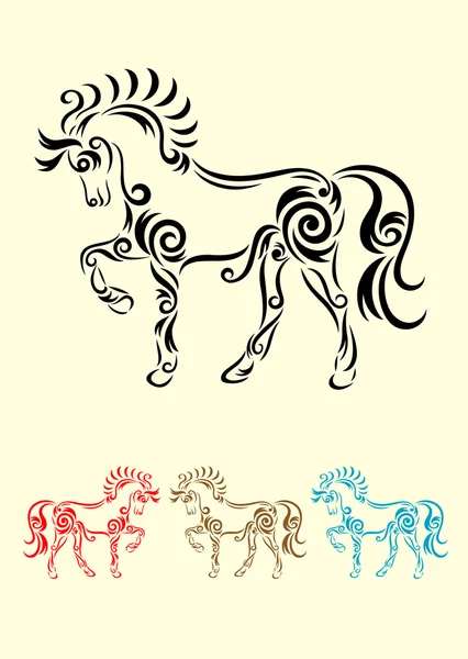 Caballo ornamental — Vector de stock