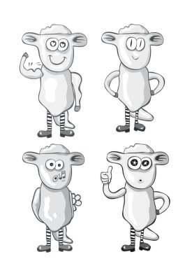 Set koyun karikatür