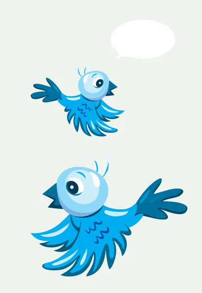 Pequeño pájaro volando dibujos animados — Vector de stock