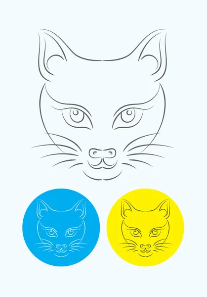 Bosquejo de cabeza de gato — Archivo Imágenes Vectoriales