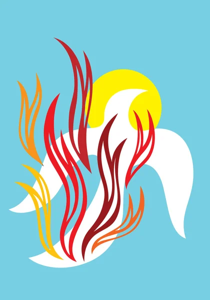 Kutsal Ruh yangın — Stok Vektör