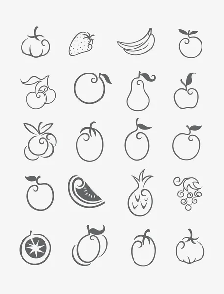 Fruit icon set Vector Art Stock Images | Depositphotos