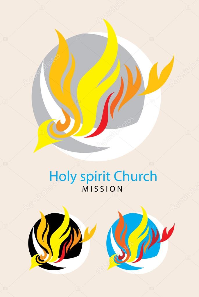 Holy spirit church, globalism mission logo, art vector design