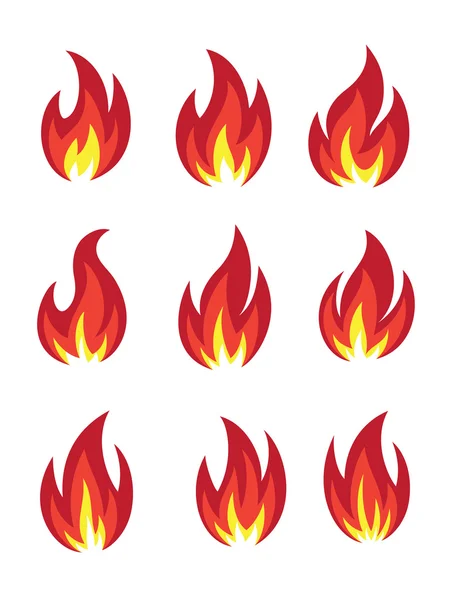 Eld ikon set — Stock vektor