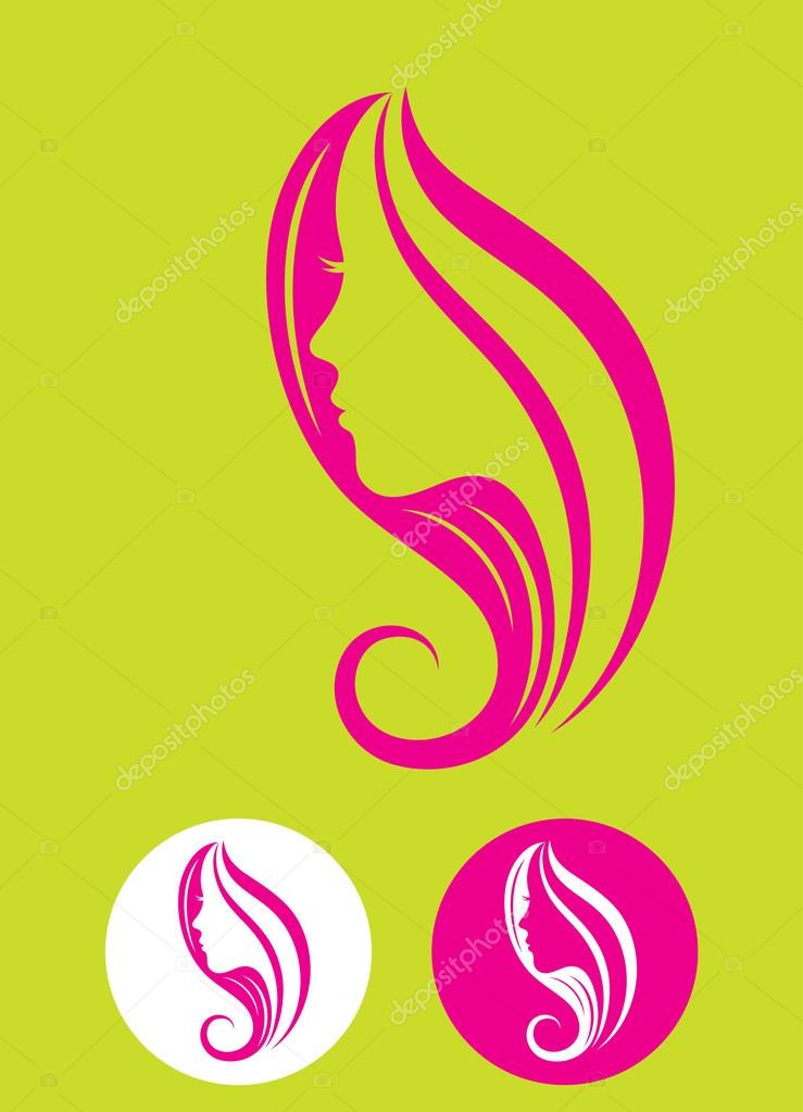 Beauty hair , for saloon logo, sign card name,beauty product, art vector illustration