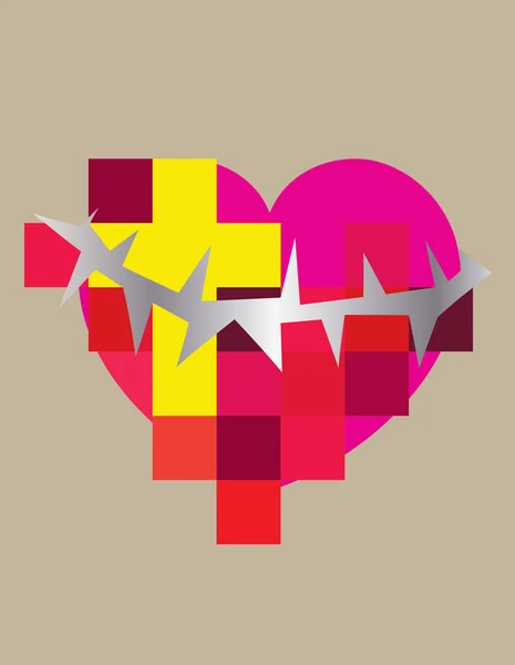 Christelijke hart pictogram — Stockvector