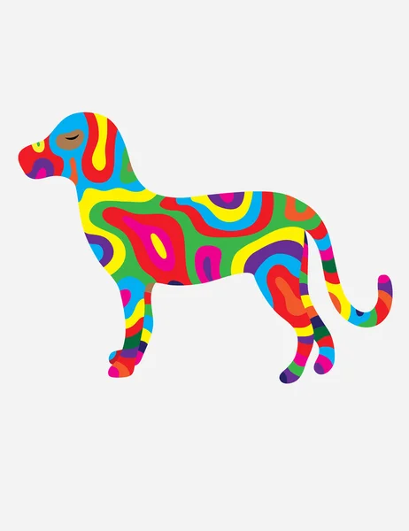 Dog colorfully — Stock Vector