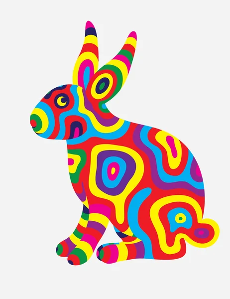 Rabbit abstract colorfully — Stock Vector