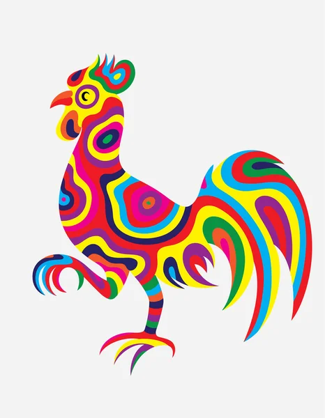 Rooster abstract colorfully — Stock Vector