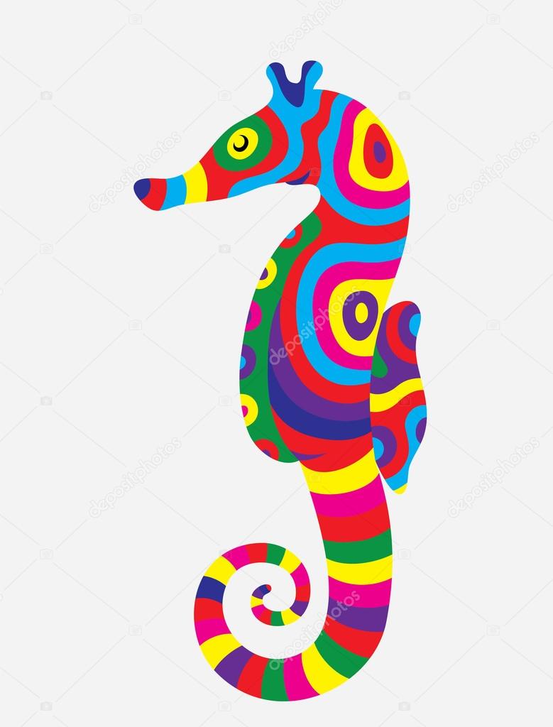 Sea horse abstract colorfully