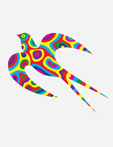 Slikken vogel abstract kleurrijk — Stockvector