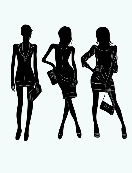 Woman silhouette set — Stock Vector