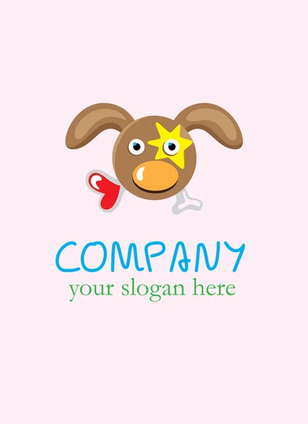 Hungry love dog cartoon logo — Stock Vector