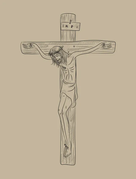 Cristo en la cruz — Vector de stock