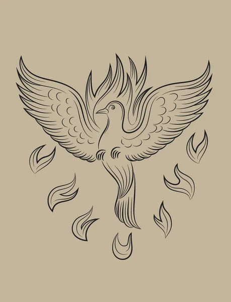 鳩は聖霊なる神火 — ストックベクタ