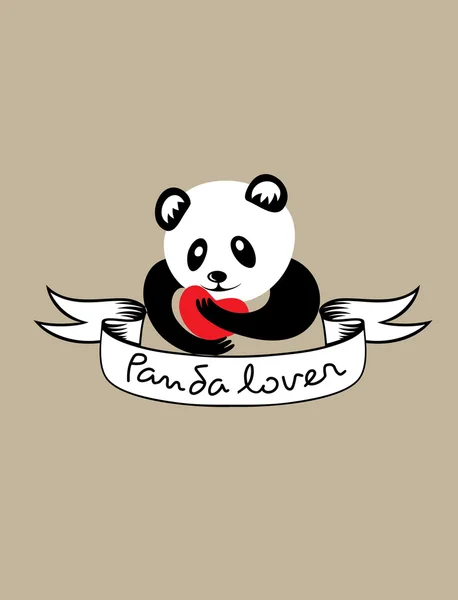 Panda amante —  Vetores de Stock