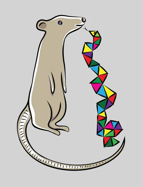 Ratón con serpiente — Archivo Imágenes Vectoriales