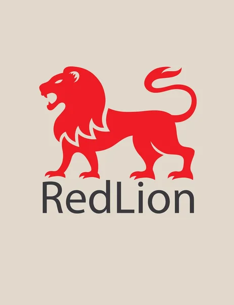 Logo de león rojo — Archivo Imágenes Vectoriales